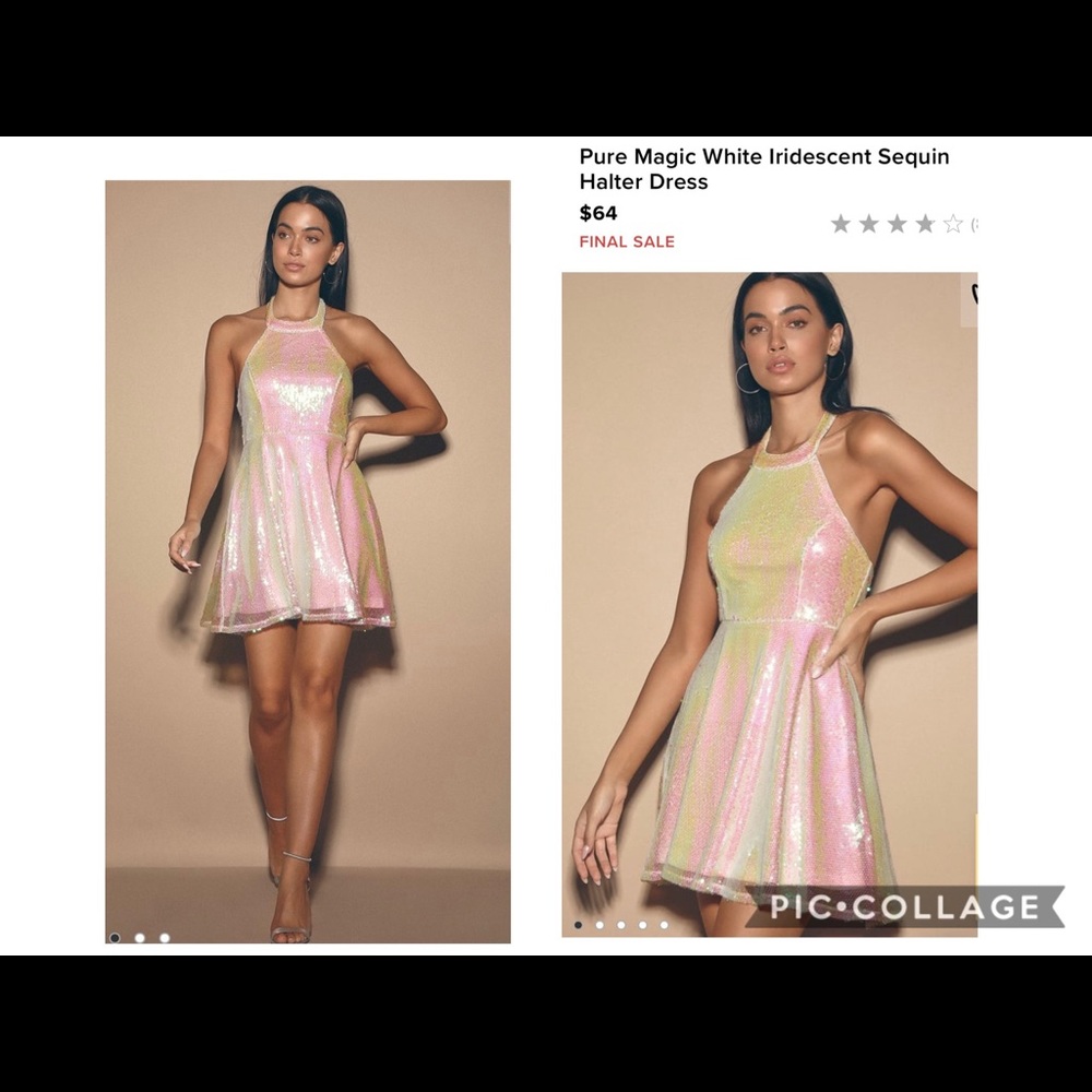 NWT Lulu’s iridescent sequin dress
